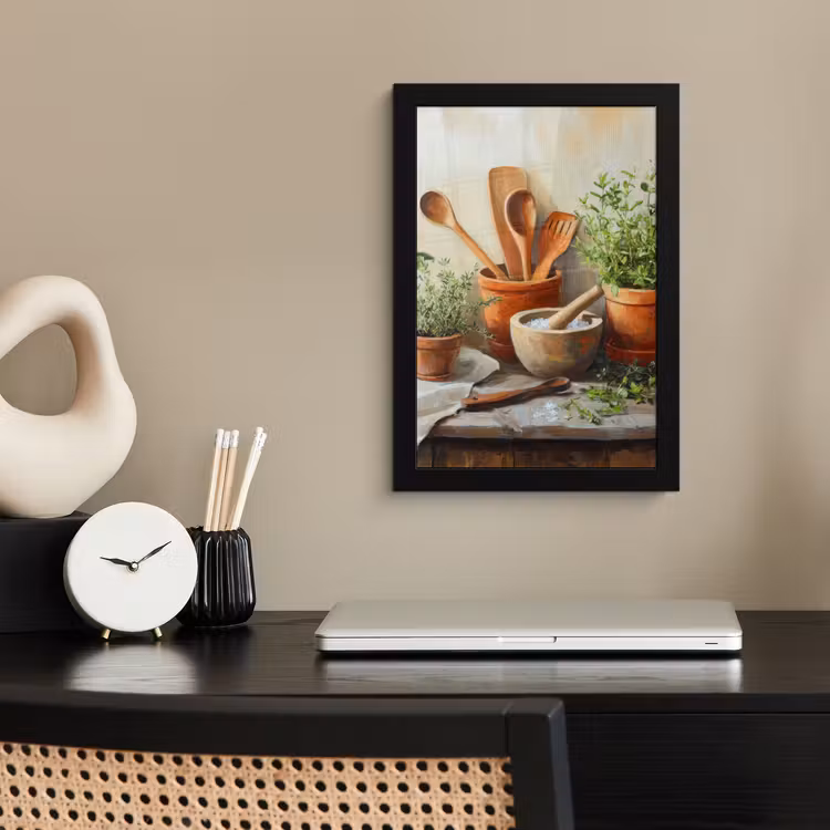 Poster met lijst - Potten - Kruiden - Hout — 3