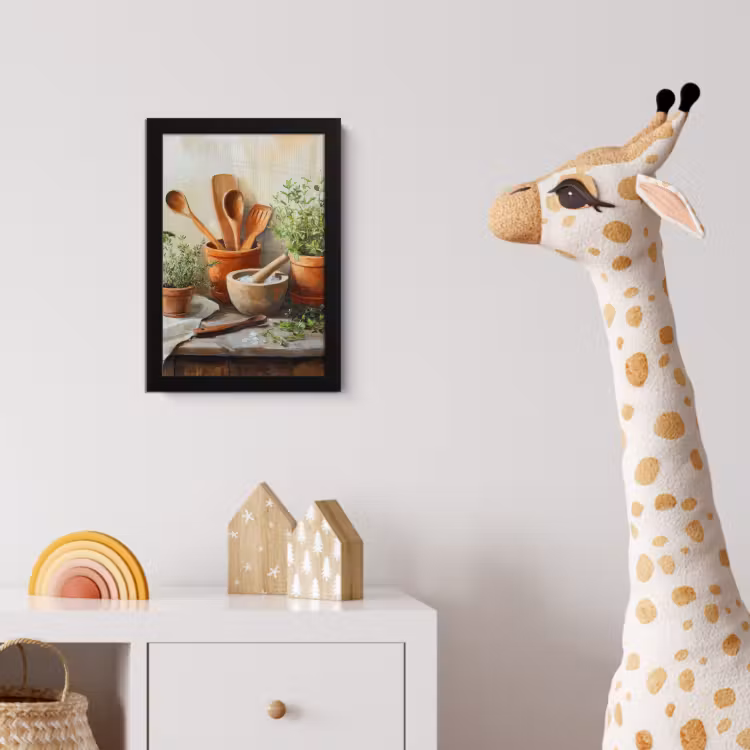 Poster met lijst - Potten - Kruiden - Hout — 5
