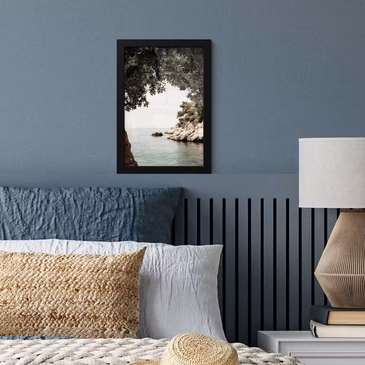 Poster met lijst - Rotsen - Zee - Boom - Groen — 4