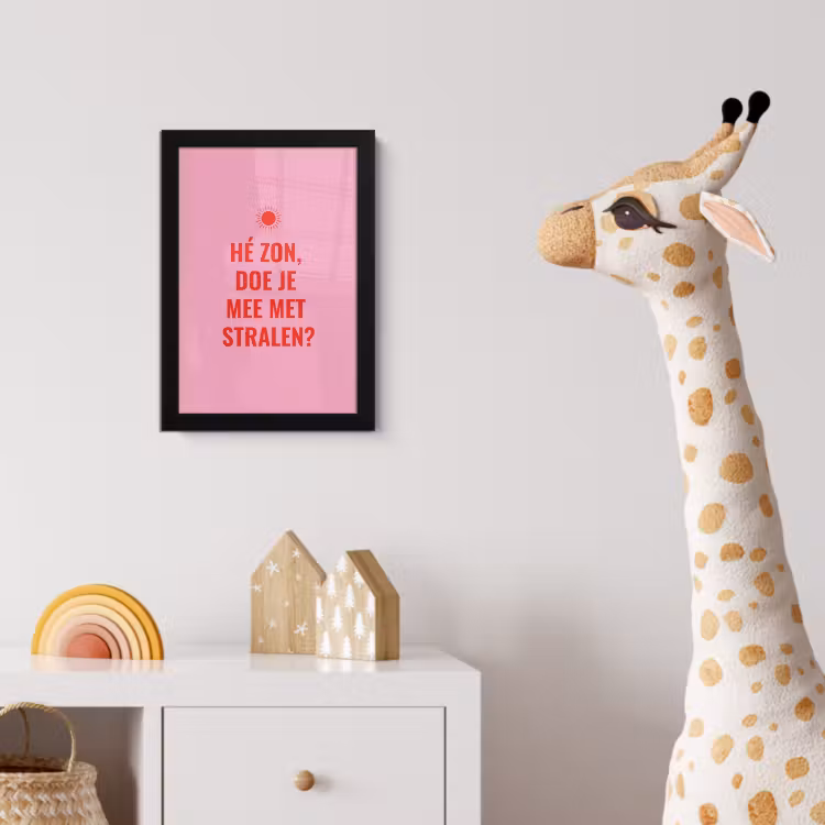 Poster met lijst - Roze - Zon - Quote — 5