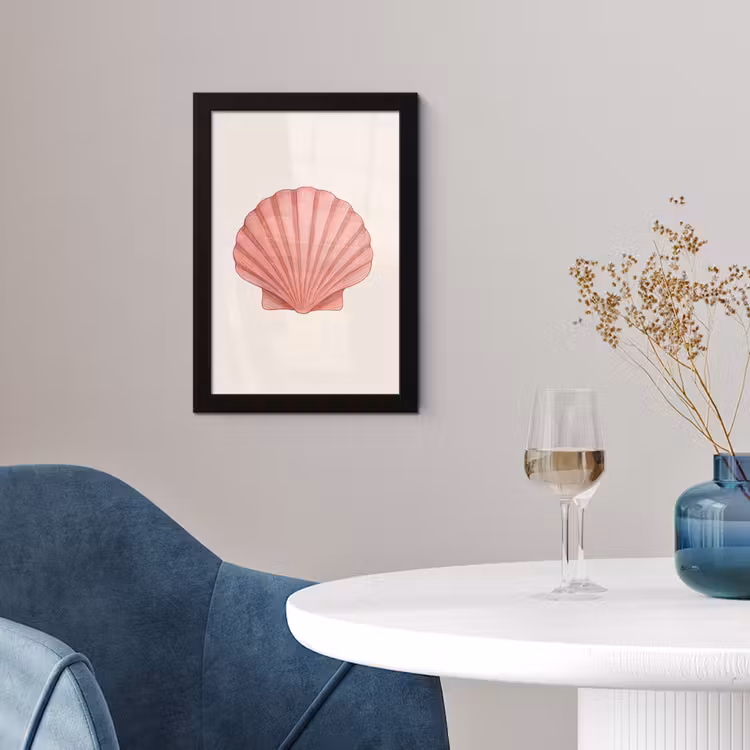 Poster met lijst - Schelp - Roze - Ribbels — 2