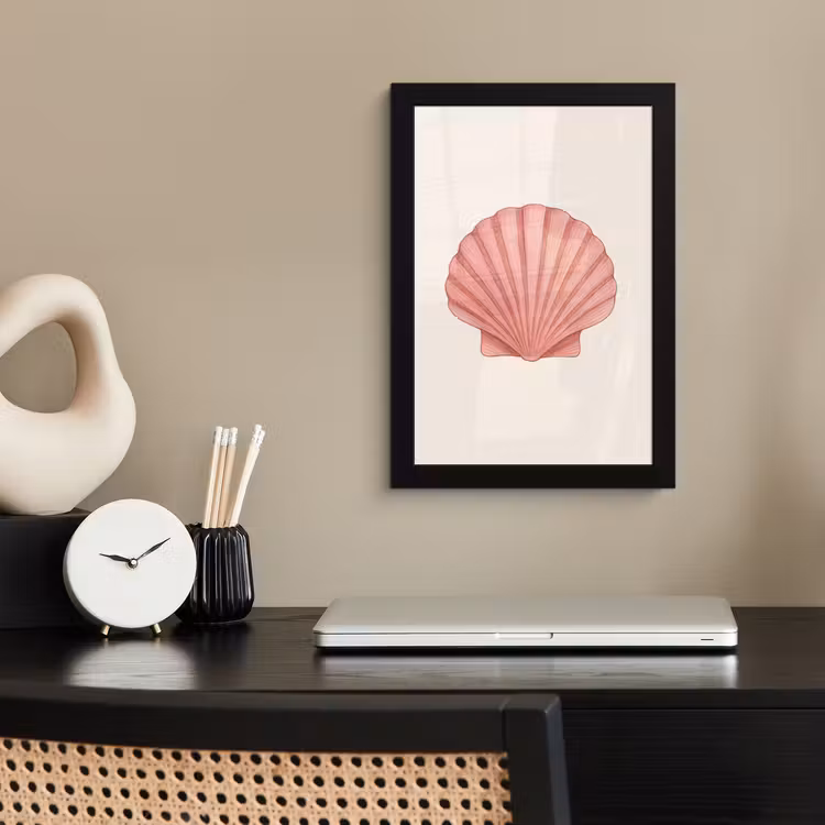 Poster met lijst - Schelp - Roze - Ribbels — 3