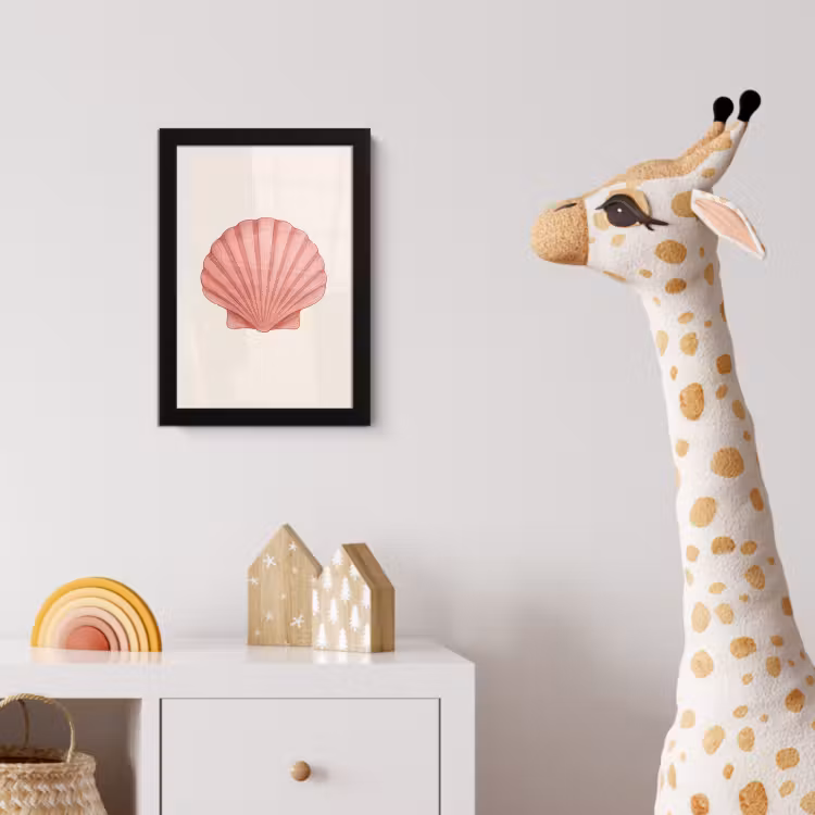 Poster met lijst - Schelp - Roze - Ribbels — 5