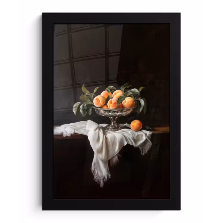 Poster met lijst - Stilleven - Perziken - Vintage — 1