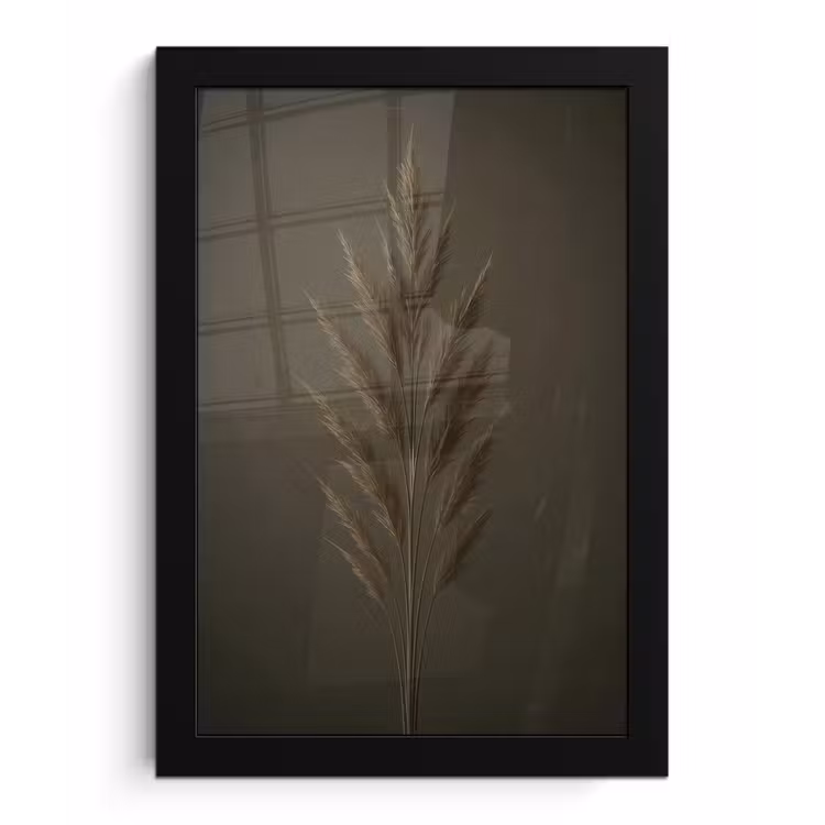 Poster met lijst - Tak - Pluimgras - Donkerbruin — 1