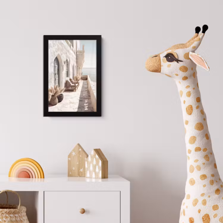 Poster met lijst - Terras - Stoelen - Strand - Beige — 5