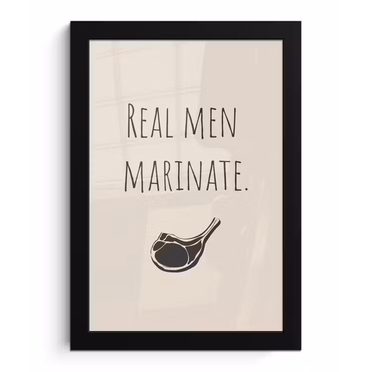 Poster met lijst - Vlees - Minimalistisch - Beige - Quote — 1