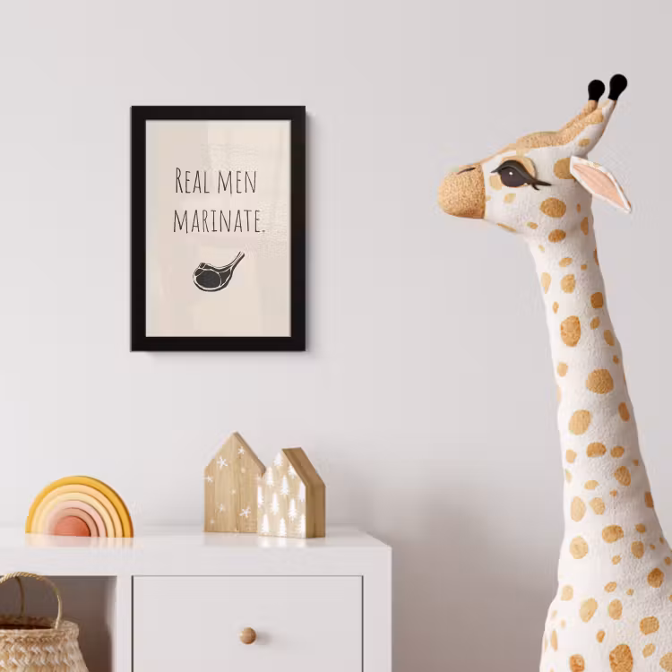 Poster met lijst - Vlees - Minimalistisch - Beige - Quote — 5