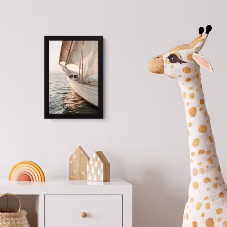 Poster met lijst - Zeilboot - Zee - Beige - Zon — 5