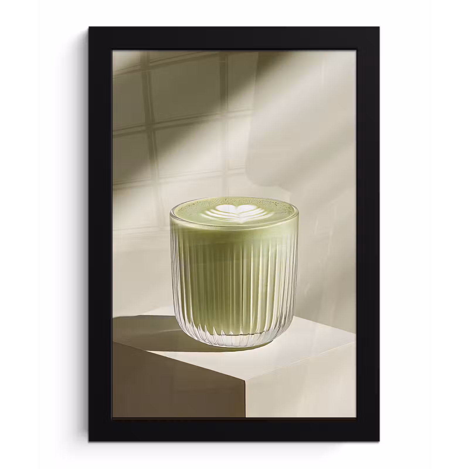 Poster met lijst - Matcha - Glas - Groen - Minimalistisch — 1