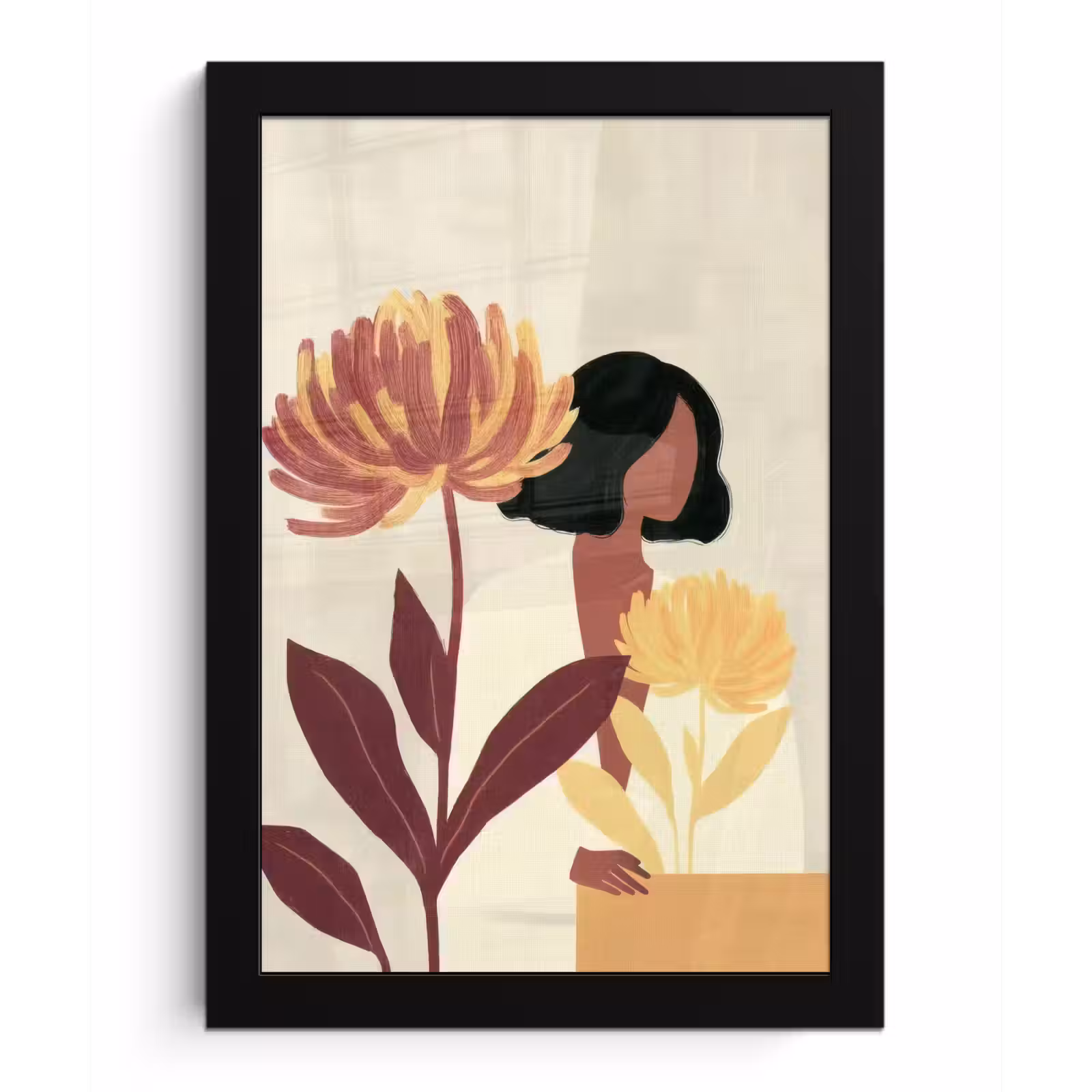 Poster met lijst - Vrouw - Minimalistisch - Bloem — 1