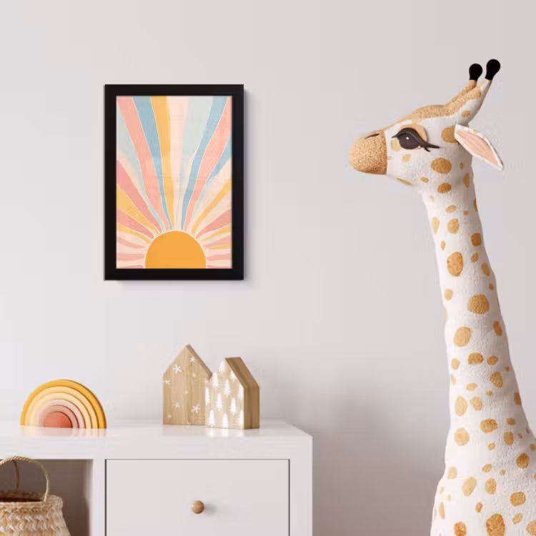 Poster met lijst - Illustratie - Zon - Pastelkleuren — 5