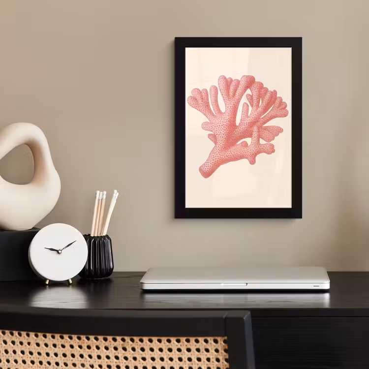 Poster met lijst - Koraal - Stipjes - Roze — 3