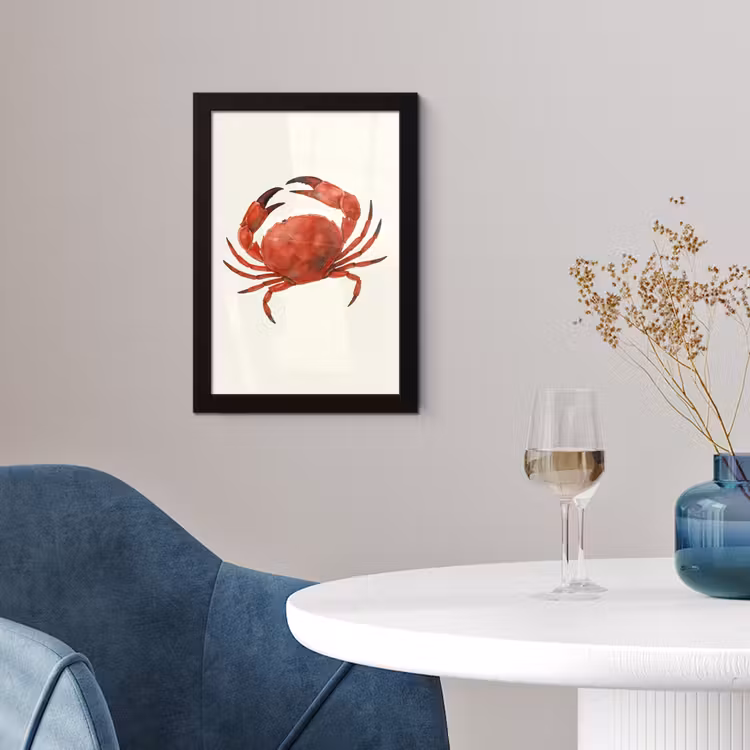 Poster met lijst - Krab - Felrood - Poten — 2