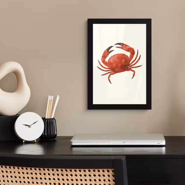 Poster met lijst - Krab - Felrood - Poten — 3