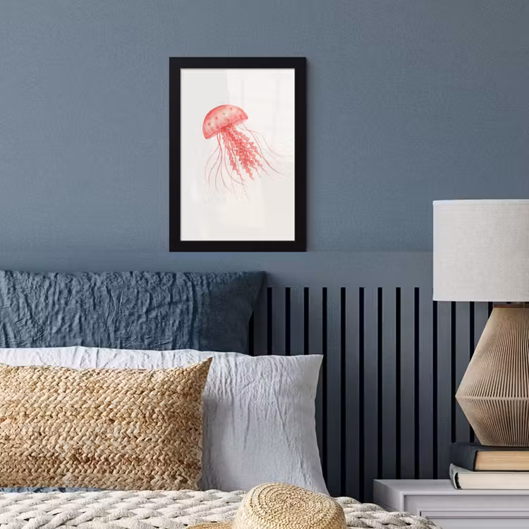 Poster met lijst - Kwal - Tentakels - Roze — 4