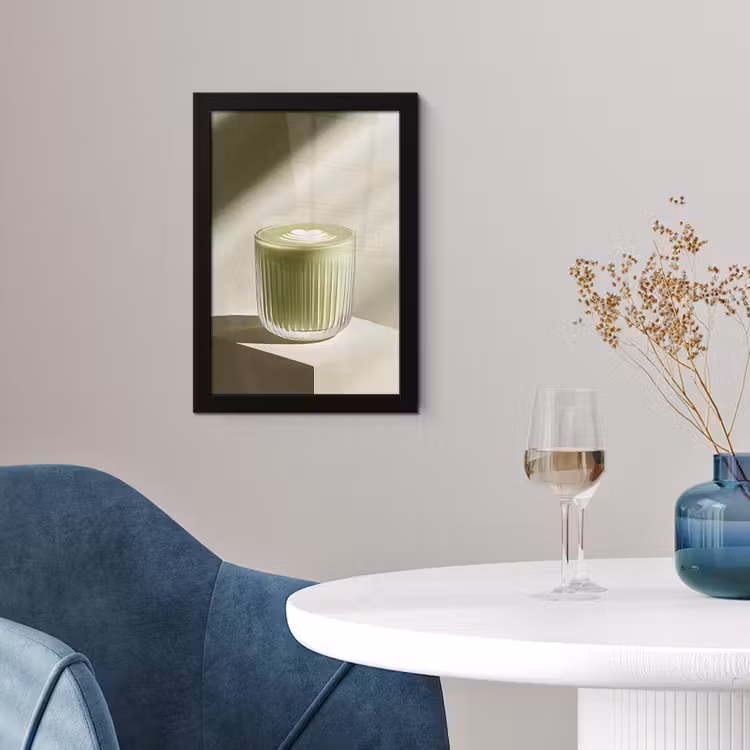 Poster met lijst - Matcha - Glas - Groen - Minimalistisch — 2