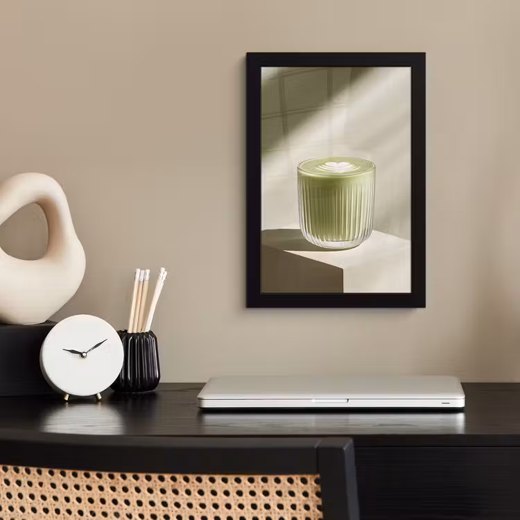 Poster met lijst - Matcha - Glas - Groen - Minimalistisch — 3