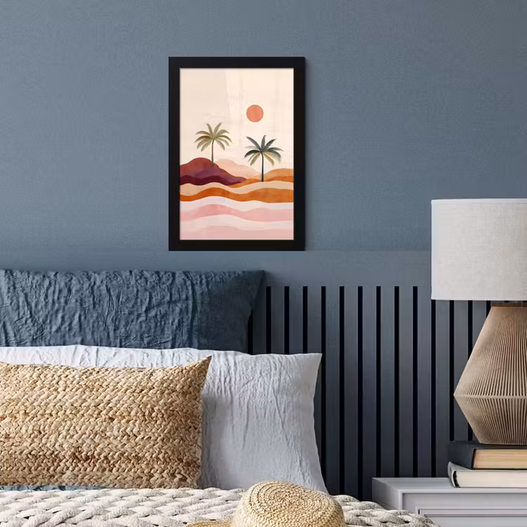 Poster met lijst - Palmbomen - Abstract - Zon - Heuvels — 4
