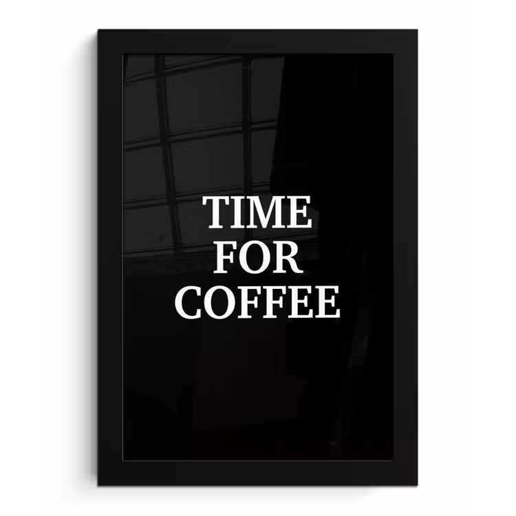 Poster met lijst - Quotes - Letters - Koffie - Zwart — 1