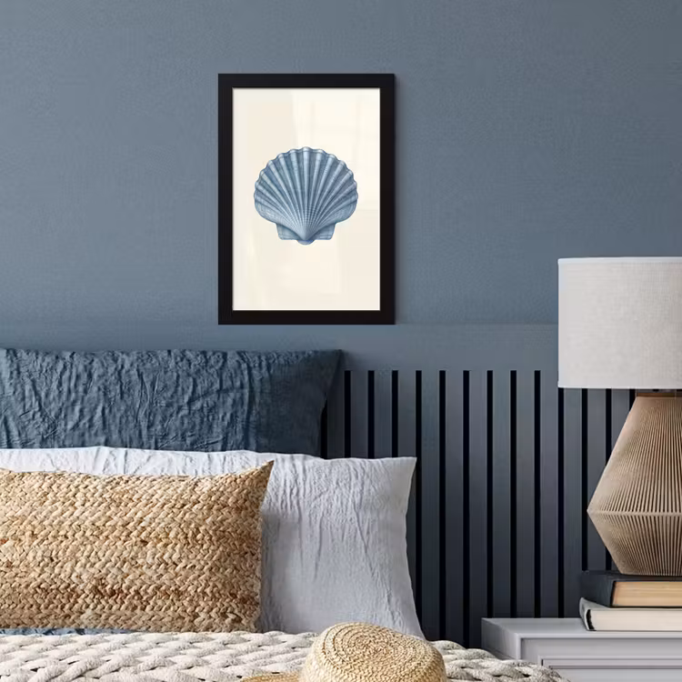 Poster met lijst - Ribbels - Blauw - Schelp — 4