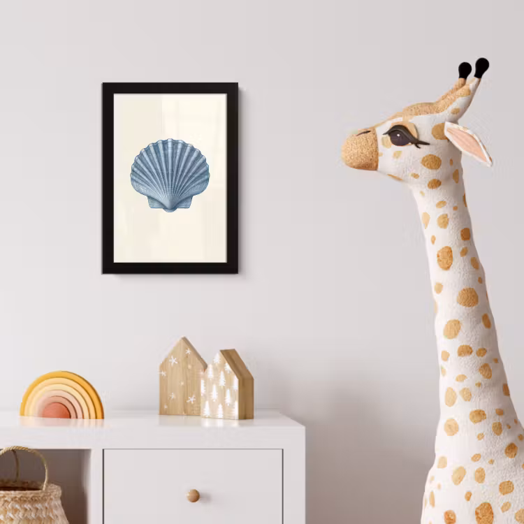 Poster met lijst - Ribbels - Blauw - Schelp — 5
