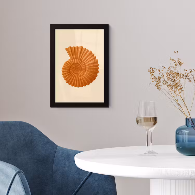 Poster met lijst - Schelp - Oranje - Ribbels — 2
