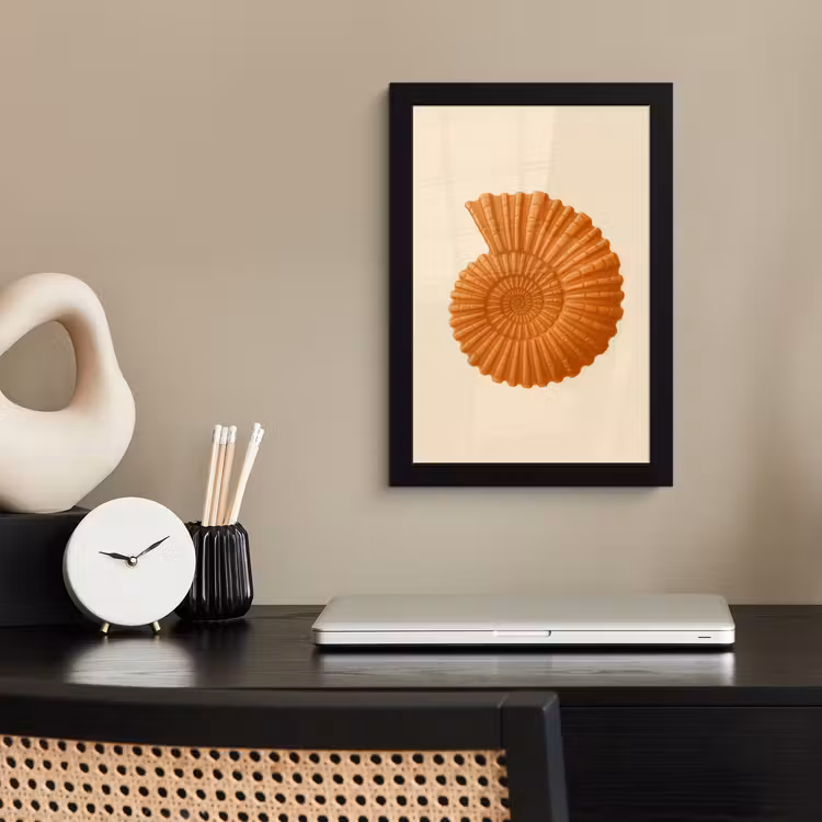 Poster met lijst - Schelp - Oranje - Ribbels — 3