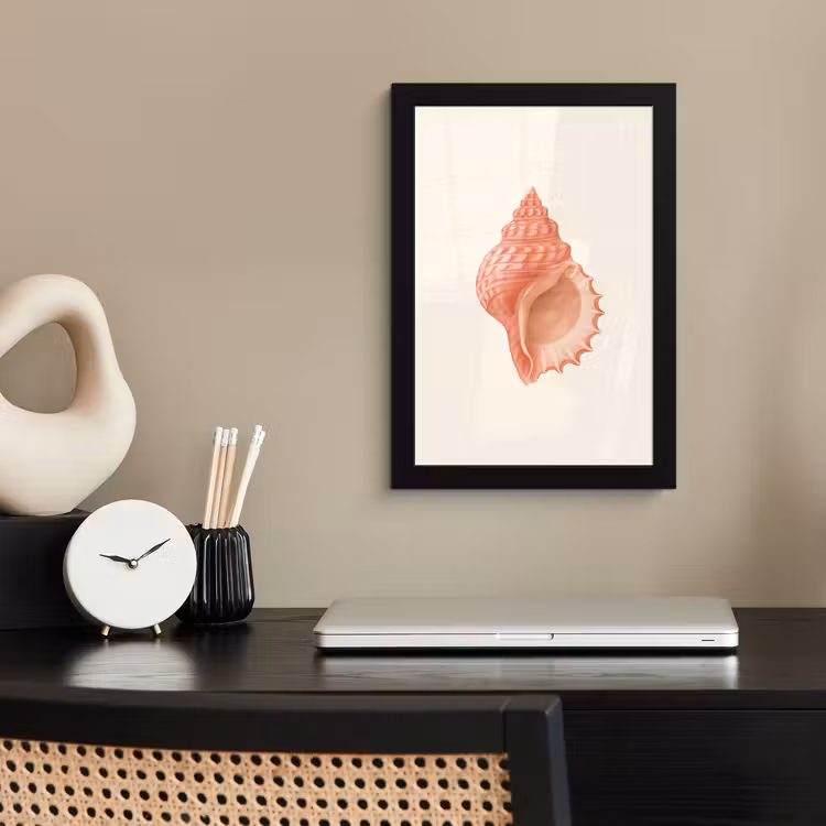 Poster met lijst - Schelp - Roze - Structuur — 3