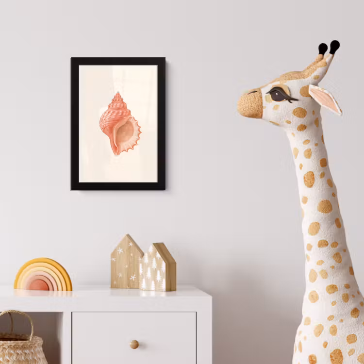 Poster met lijst - Schelp - Roze - Structuur — 5