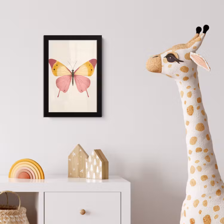 Poster met lijst - Vlinder - Illustratie - Roze — 5