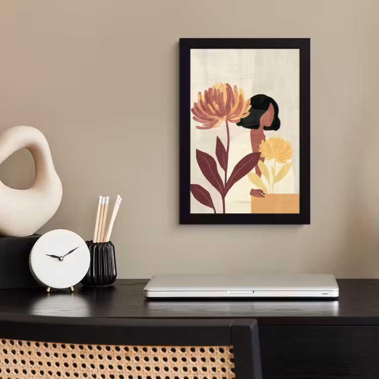 Poster met lijst - Vrouw - Minimalistisch - Bloem — 3