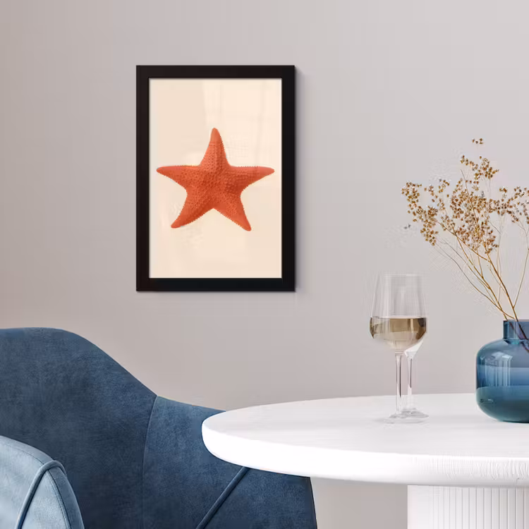 Poster met lijst - Zeester - Bobbels - Rood — 2