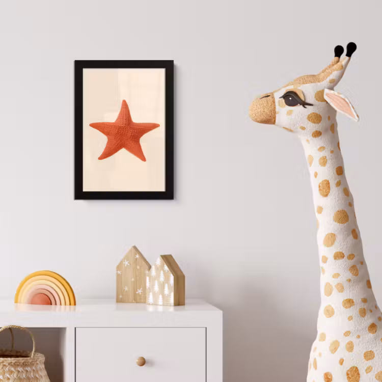 Poster met lijst - Zeester - Bobbels - Rood — 5
