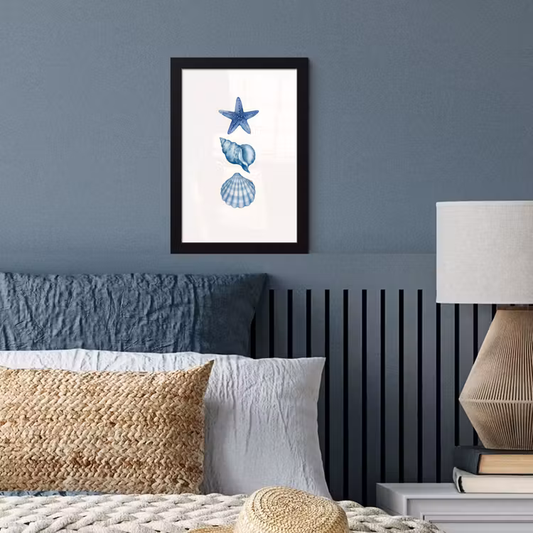 Poster met lijst - Zeester - Schelpen - Blauw — 4