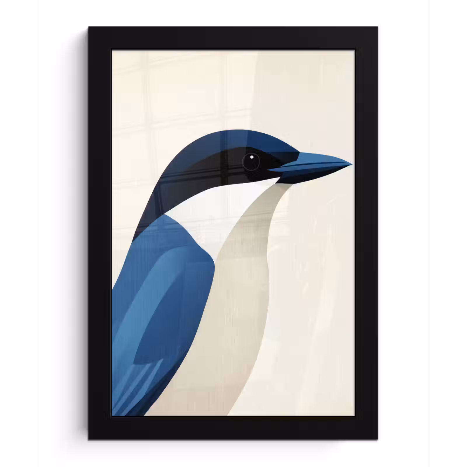 Poster met lijst - Illustratie - Blauw - Vogel — 1