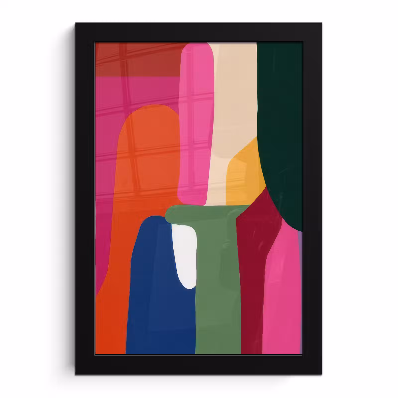 Poster met lijst - Kleurvakken - Recht - Rond - Abstract — 1