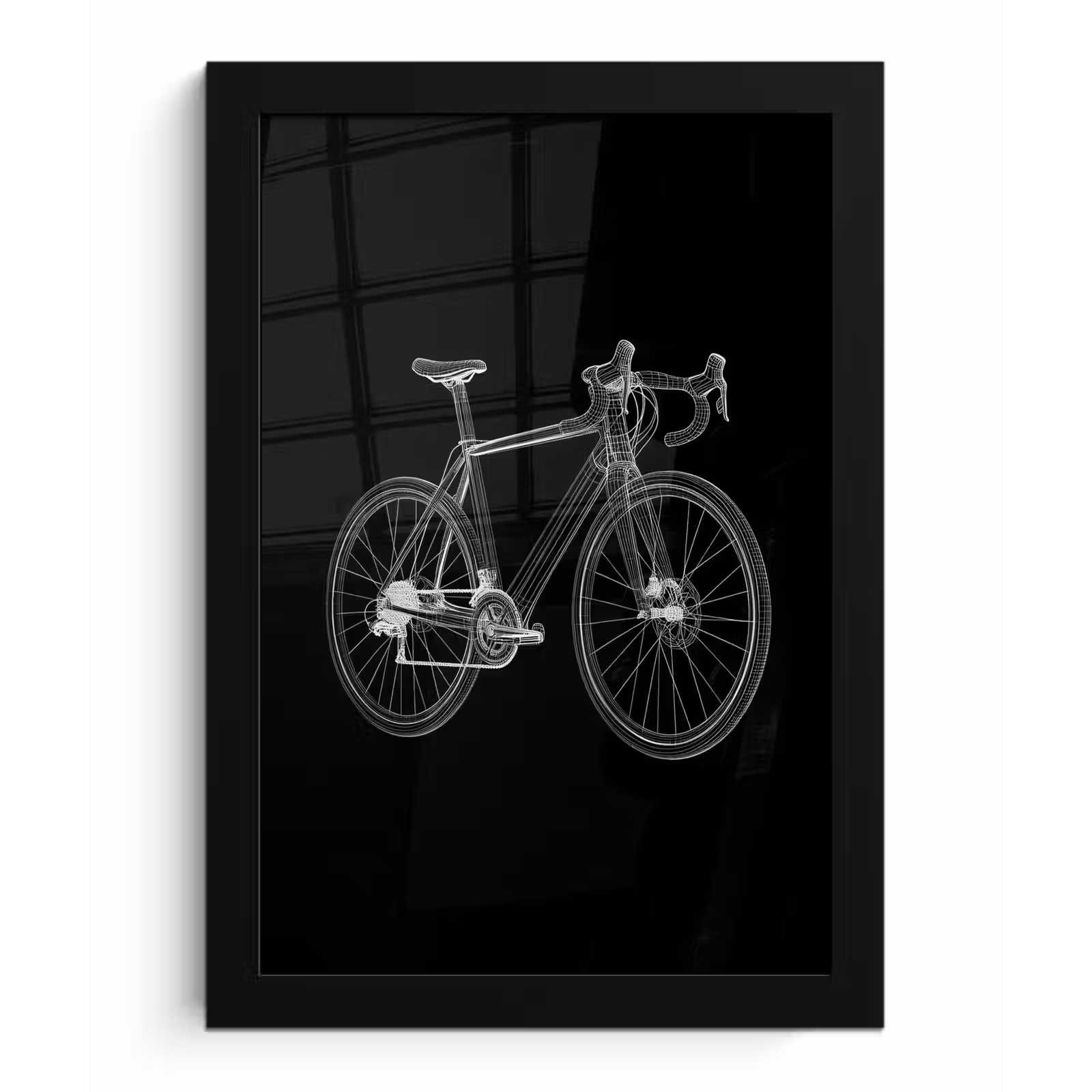 Poster met lijst - Lijnen - Illustratie - Wit — 1