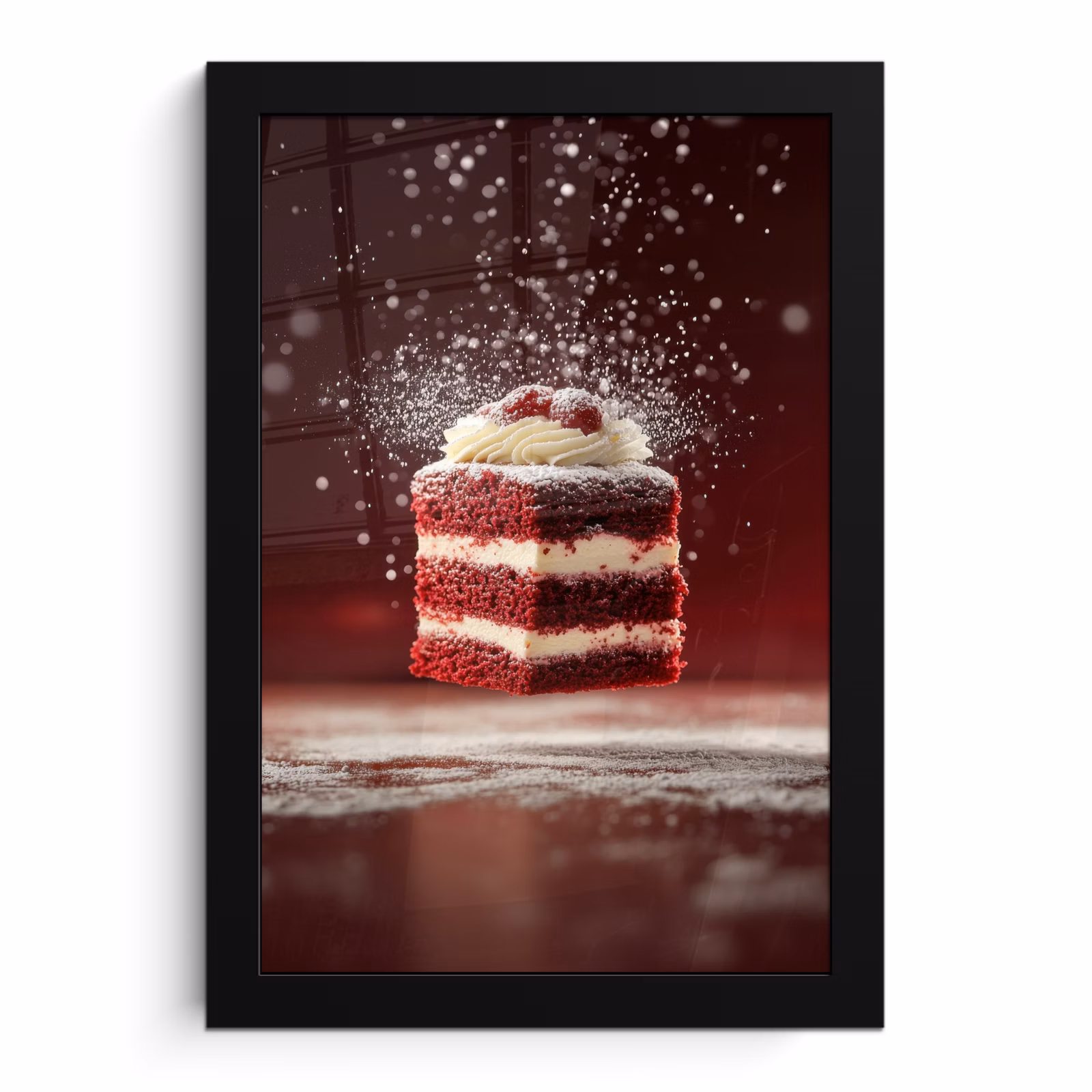 Poster met lijst - Rode - Velvet - Taart - Eten — 1