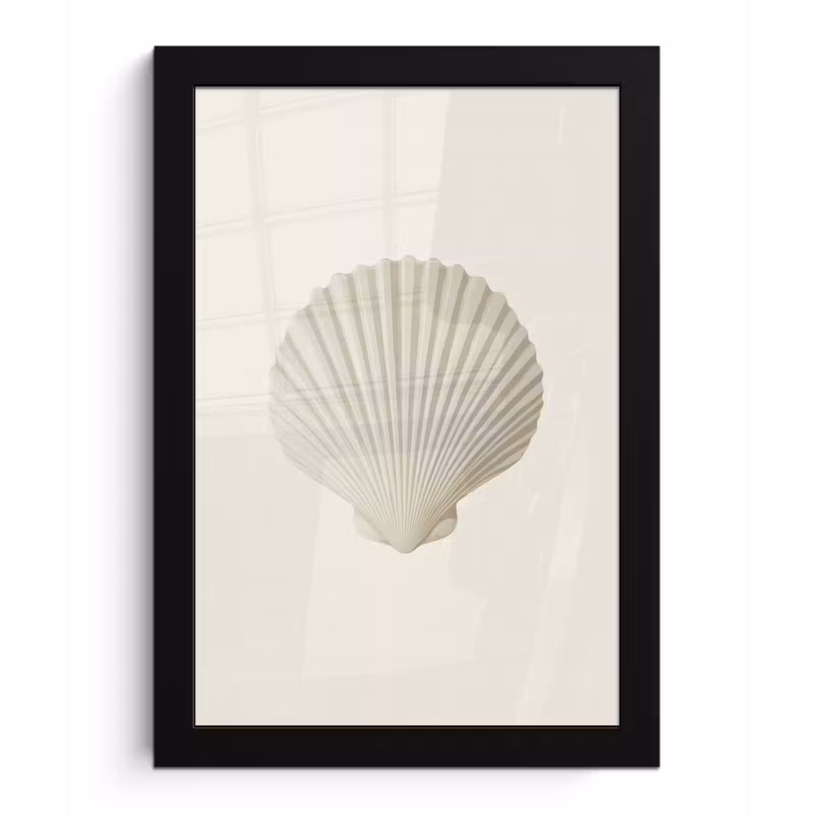 Poster met lijst - Schelp - Minimalistisch - Wit — 1