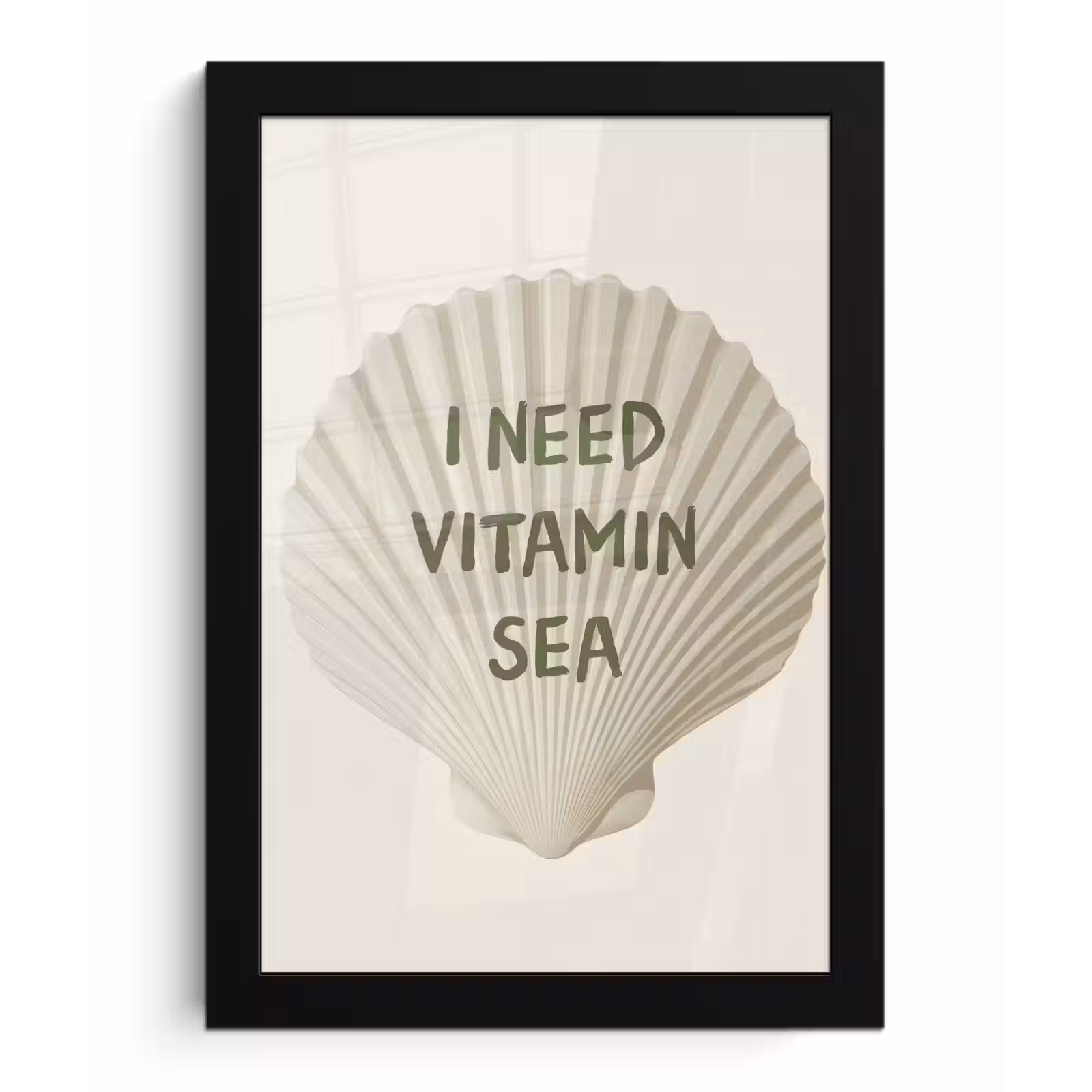 Poster met lijst - Schelp - Quote - Groen — 1