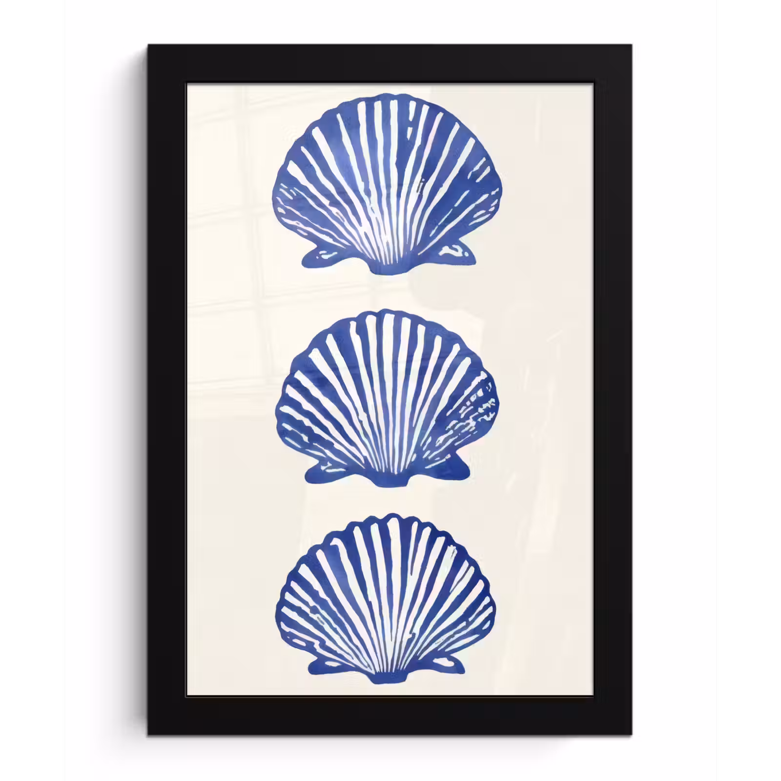 Poster met lijst - Schelpen - Blauw - Patroon — 1