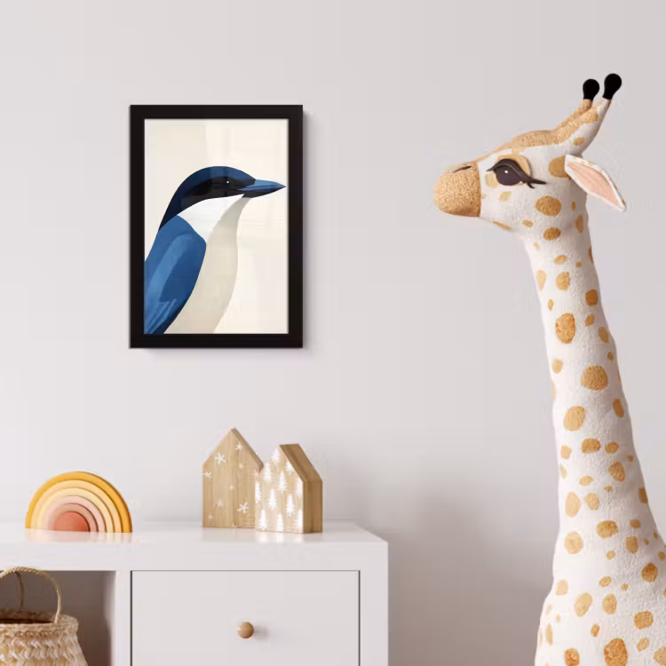 Poster met lijst - Illustratie - Blauw - Vogel — 5