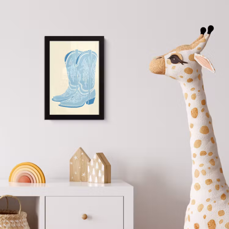 Poster met lijst - Illustratie - Cowboylaarzen - Patroon — 5