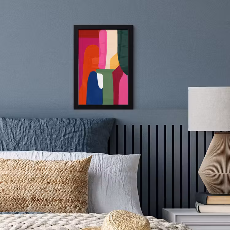 Poster met lijst - Kleurvakken - Recht - Rond - Abstract — 4