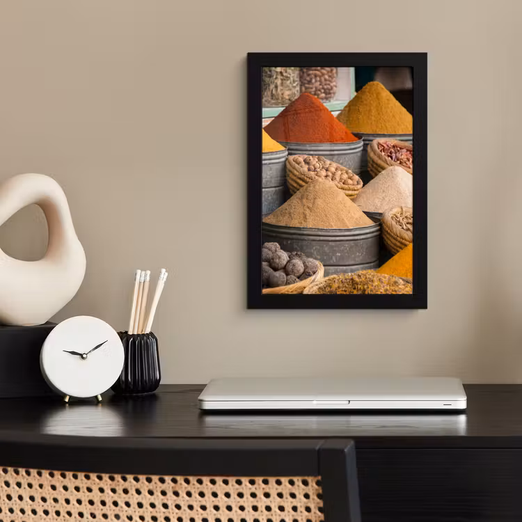 Poster met lijst - Kruiden - Ton - Specerijen - Geel - Bruin — 3