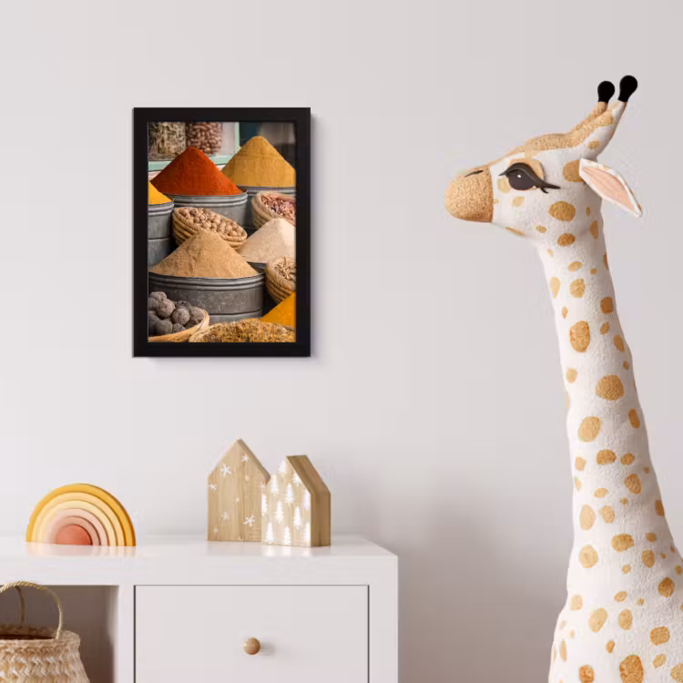 Poster met lijst - Kruiden - Ton - Specerijen - Geel - Bruin — 5