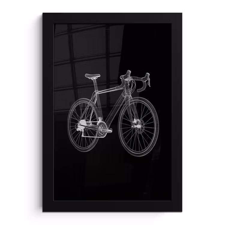 Poster met lijst - Lijnen - Illustratie - Wit — 1