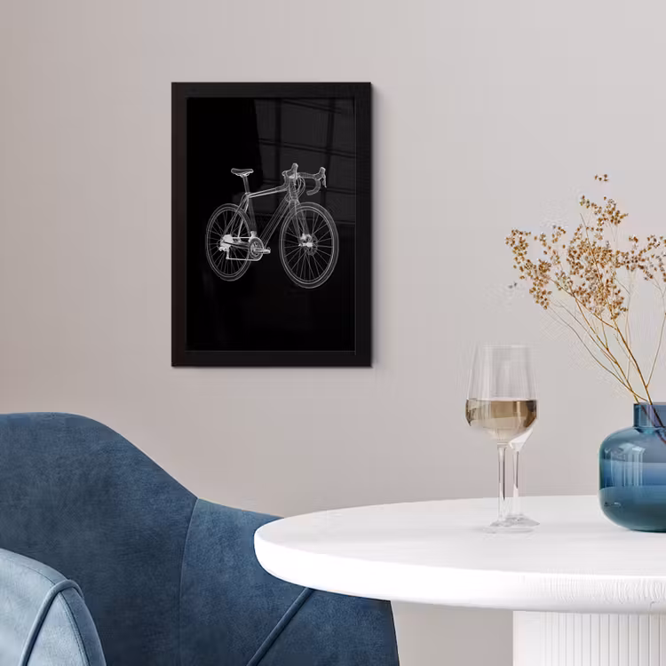 Poster met lijst - Lijnen - Illustratie - Wit — 2