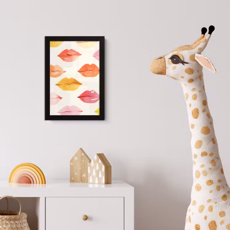 Poster met lijst - Lippen - Kleurrijk - Glanzend — 5